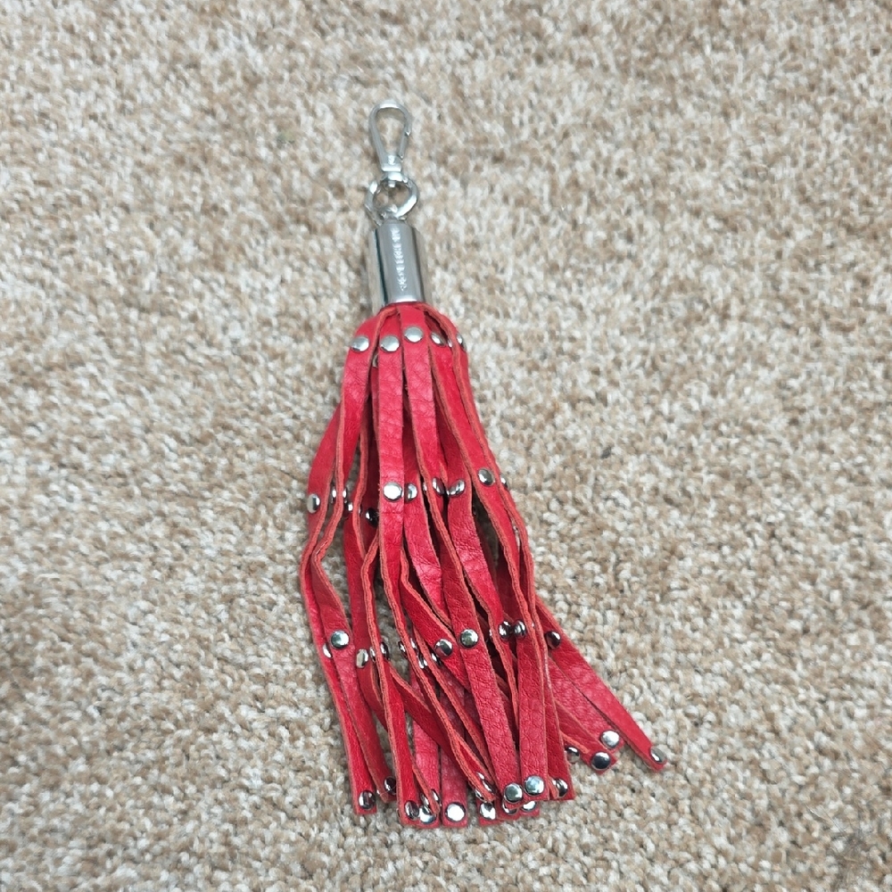 Michael Kors Red Leather Tassel Key Holder